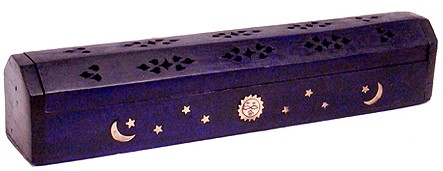 Violet Wooden Celestial Box Incense Burner