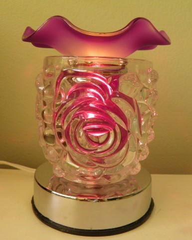 Purple Rose Glass Touch Activated Aroma Lamp